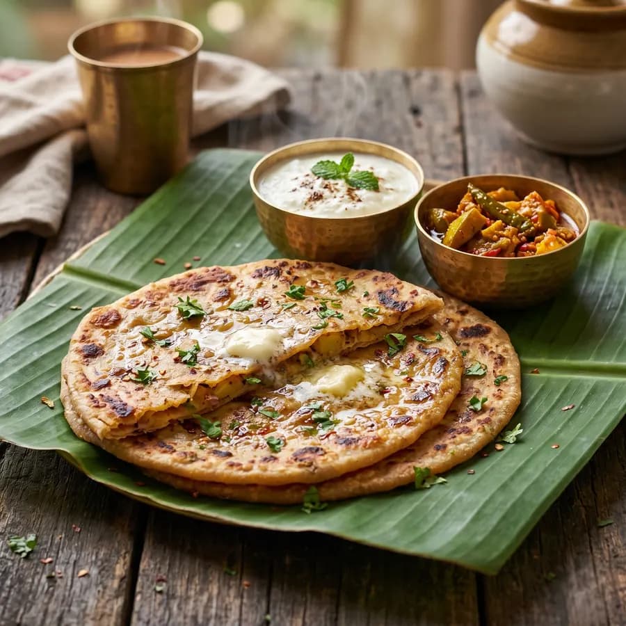Aloo Paratha with Dahi
