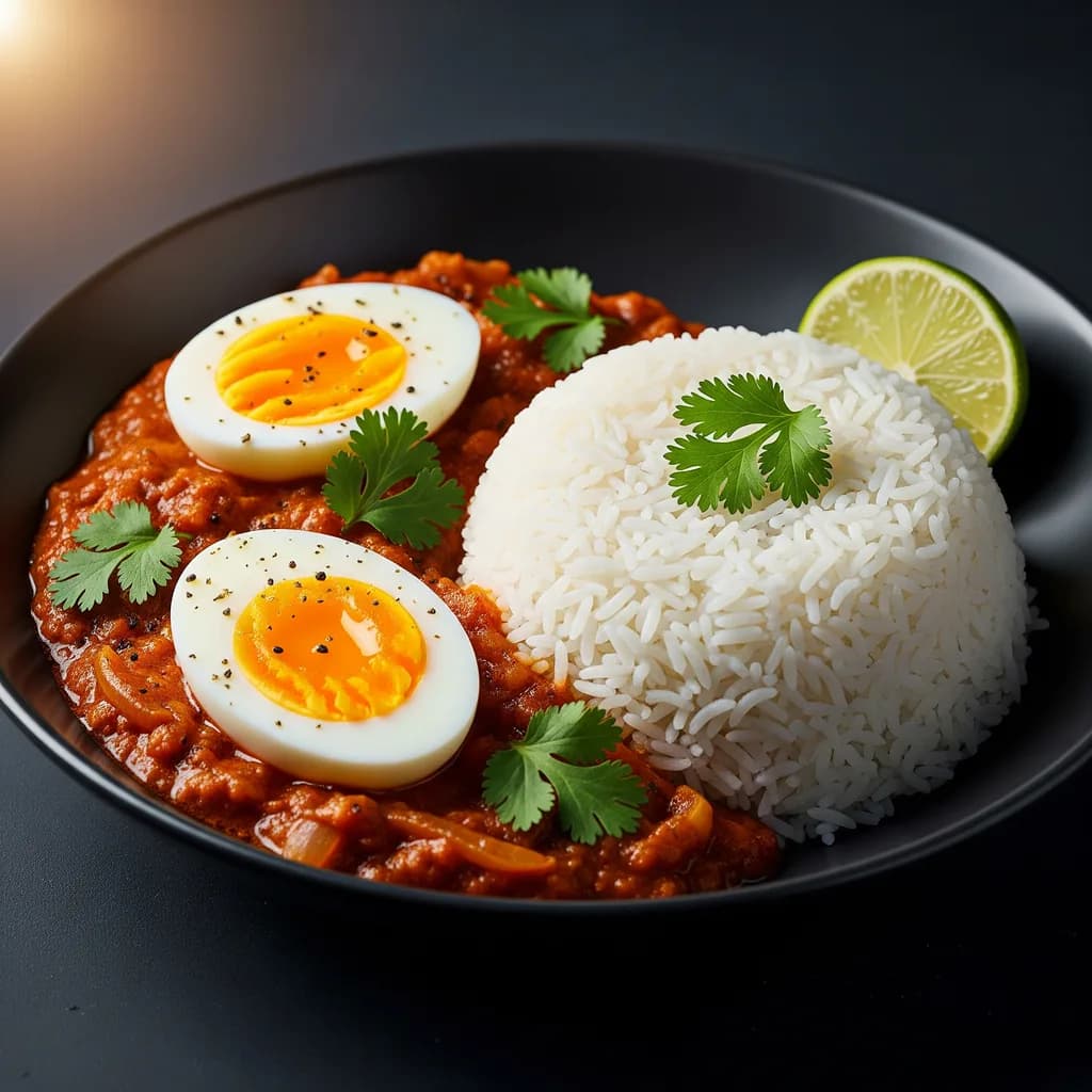 Egg Curry + Rice