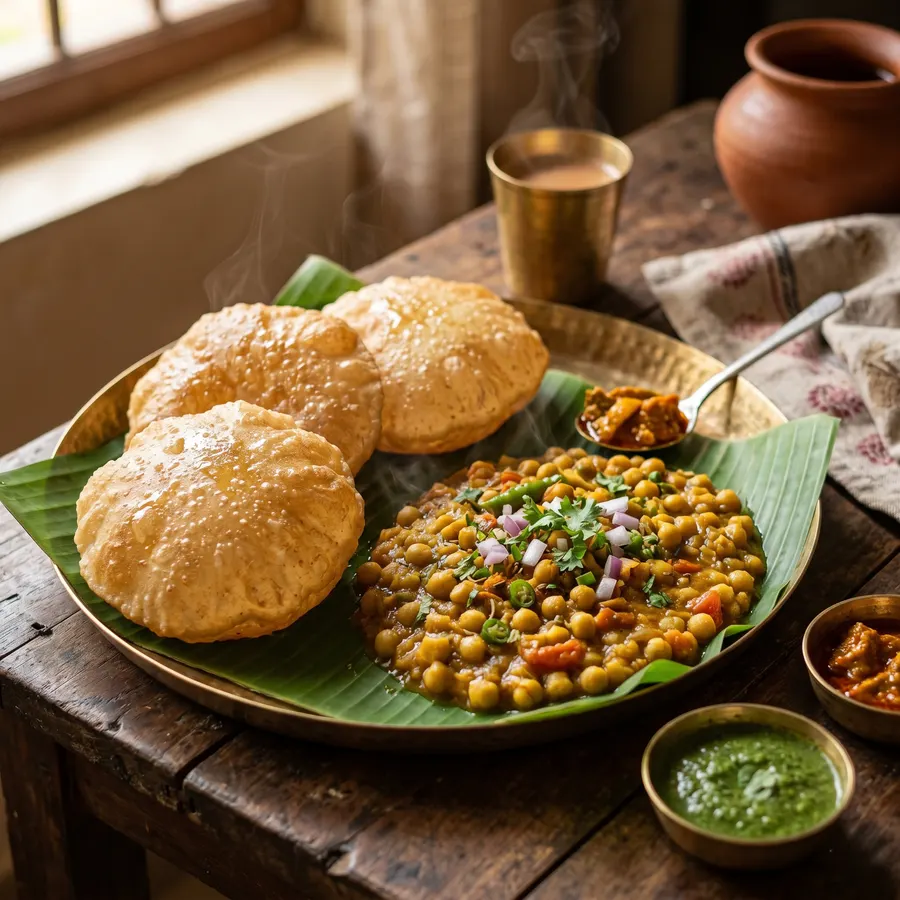 Poori with Ghuguni