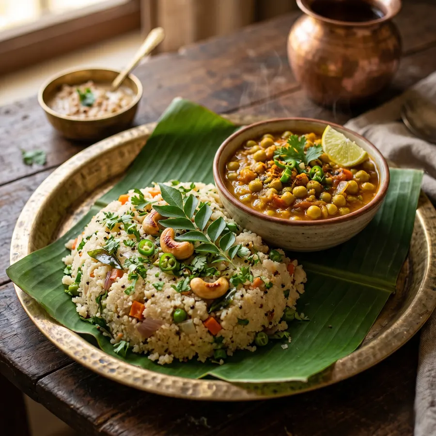 Upma with Ghuguni